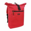 Rolltop Recycled laptoptartós csavart tetejű hátizsák - piros