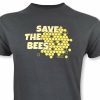 Save The Bees méhecskés biopamut férfi póló - sötétszürke