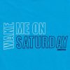 Home Wake Me On Saturday feliratos v-nyakú rövid ujjú férfi pamut pizsama - kék