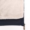 Home cipzáros kapucnis sherpa bundás bélelt pulóver - sötétkék