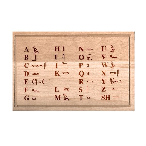 Egyiptomi hieroglifa abc vágódeszka - kicsi, Egyiptomi hieroglifa abc vágódeszka - kicsi